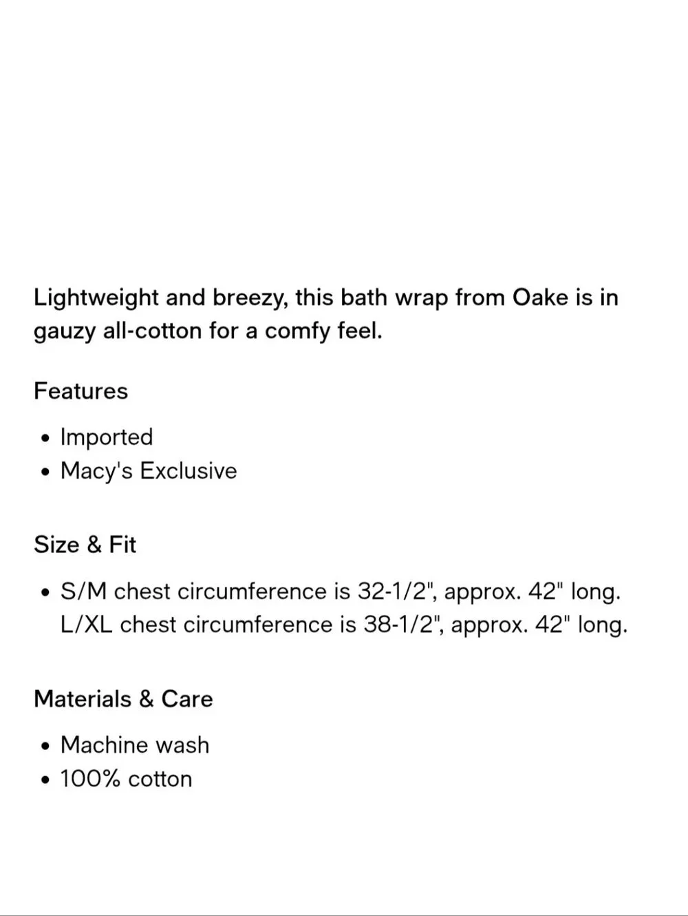 Oake Gauzy Bath Wrap